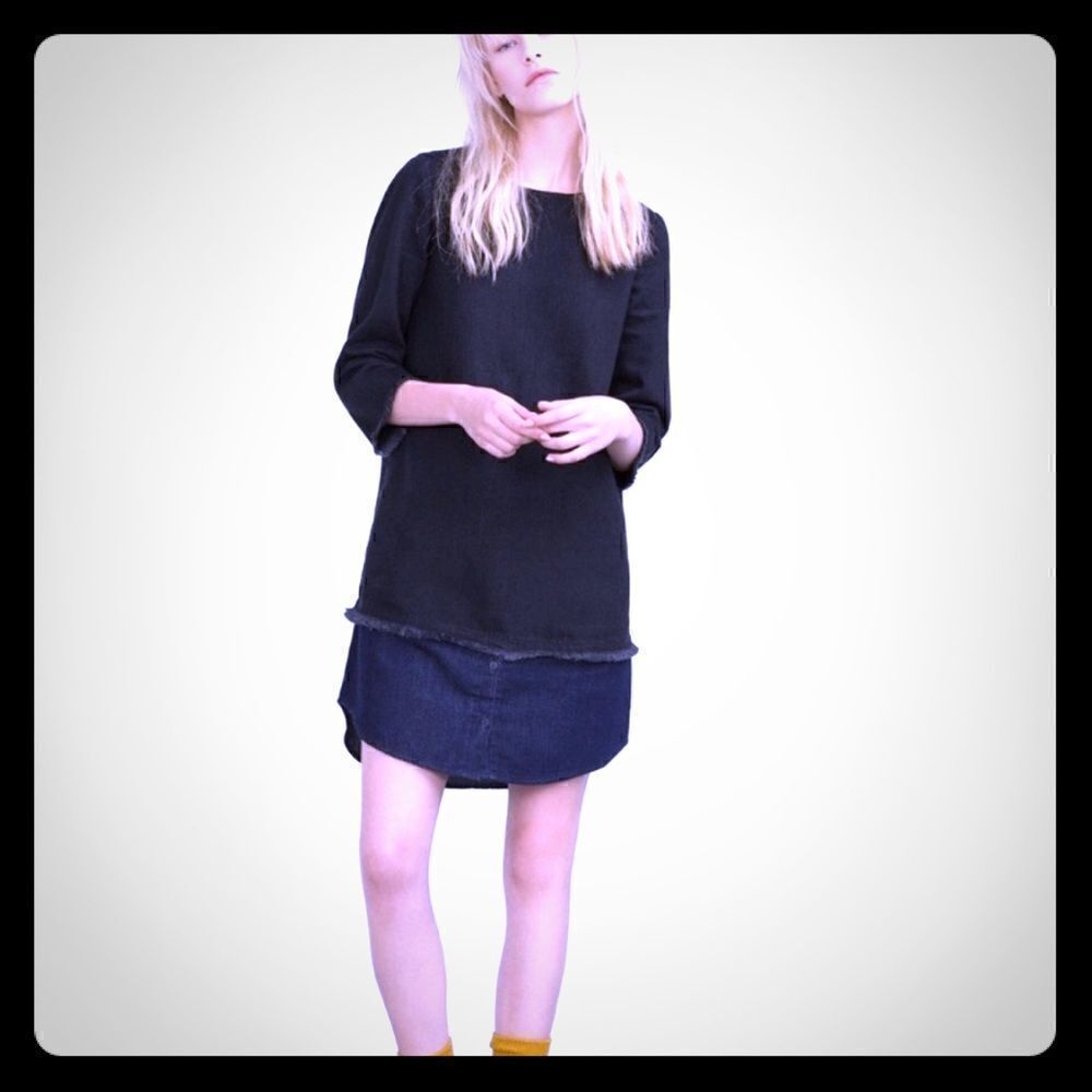 ZARA TRAFALUC Denim Shift Dress-XS